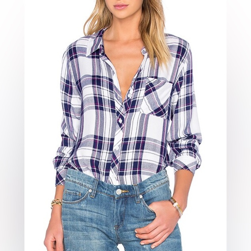 A N T H R O P O L O G I E Rails Plaid Coastal Cow… - image 1
